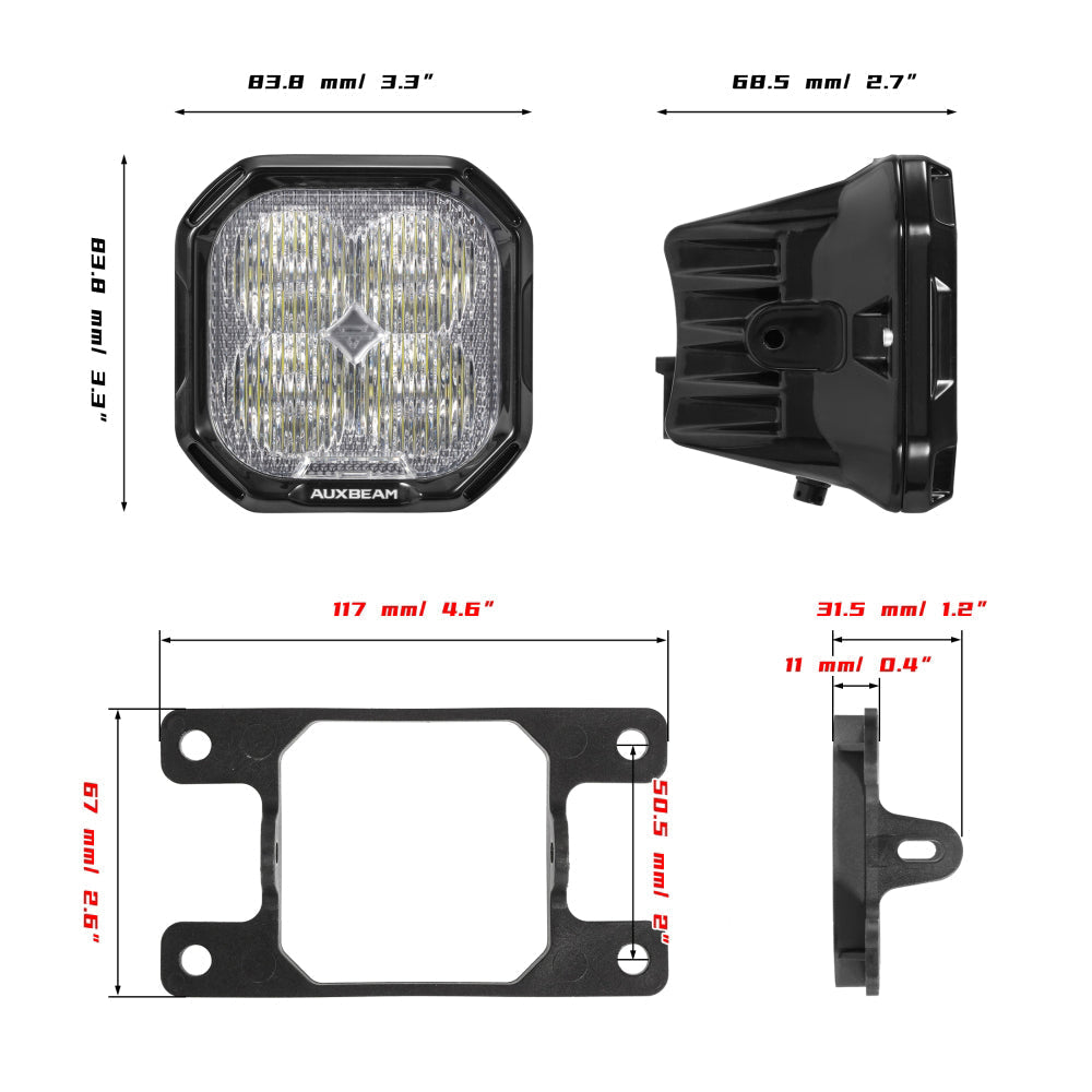 Color Play Series 3 Inch LED Fog Light Kit For Subaru BRZ/Subaru Crosstrek/Subaru Legacy/Subaru WRX