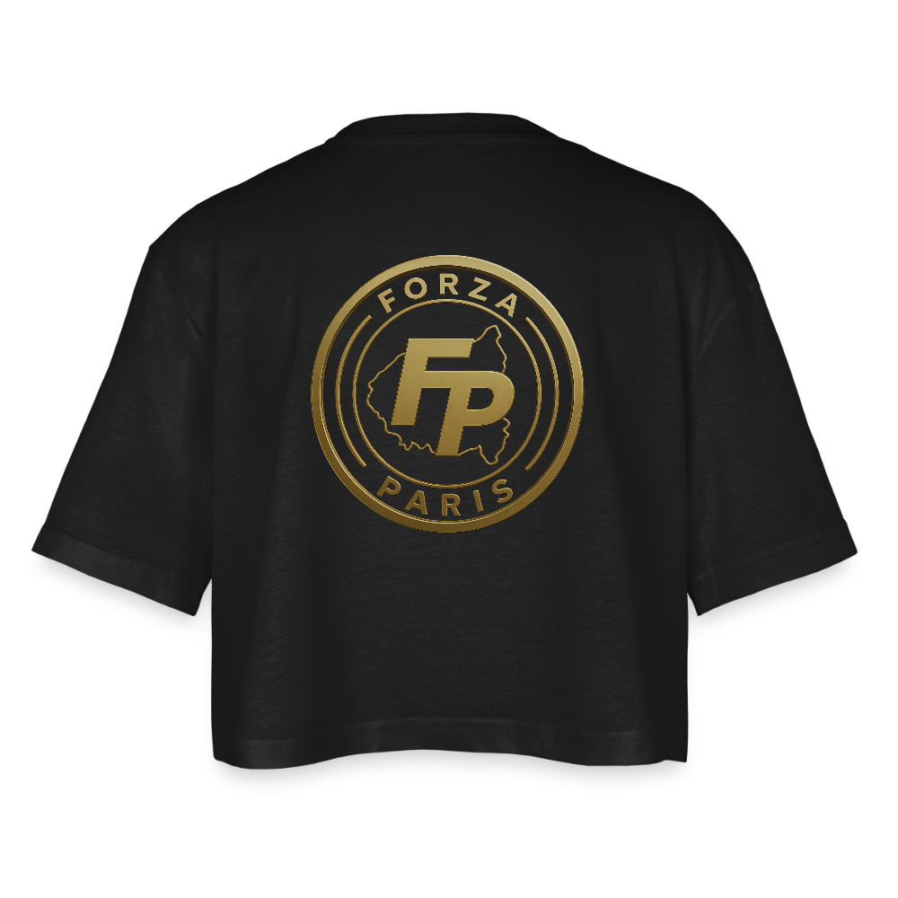 Women’s Oversized Cropped T-Shirt - black