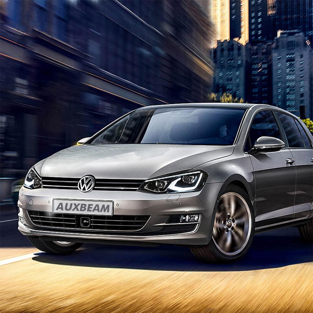 مجموعة مصابيح أمامية LED ثنائية الشعاع سوداء اللون لسيارة فولكس فاجن جولف هاتشباك الجيل السابع (Mk7، النوع 5G) موديلات 2014-2017