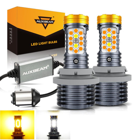 🆕1157 BAY15D LED Front Turn Signal &amp; DRL Light Bulbs 800% High Brightness CAN-Bus Error Free Dual Color Switchback White &amp; Amber B31 Series | 2 bulbs