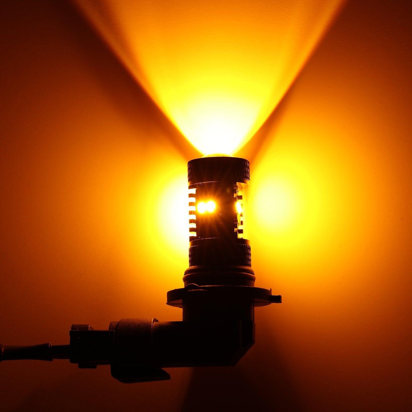 مصابيح LED أمامية T25 3157 3156، مصابيح LED لإشارة الانعطاف والإضاءة النهارية، سطوع عالي بنسبة 300%، ثنائية اللون، أبيض وكهرماني | مصباحان 