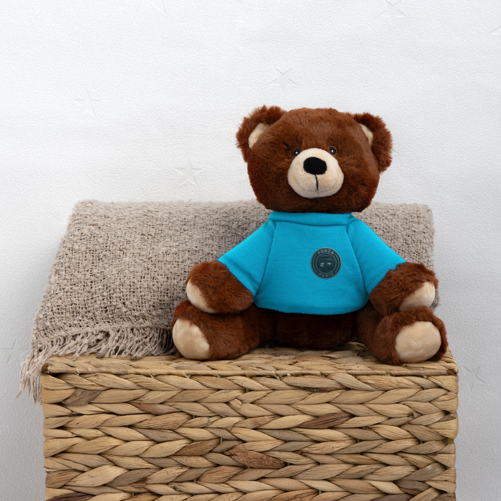 Nounours RecycelBär® marron - bleu outremer