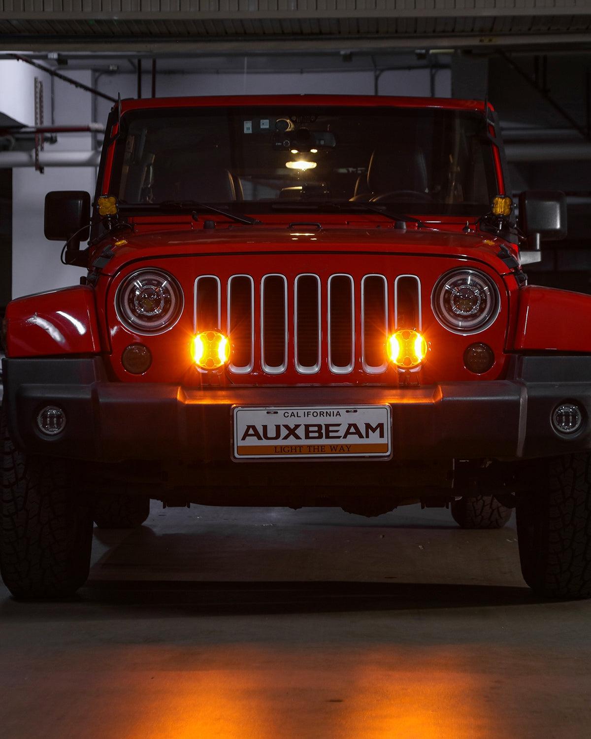 V-ULTRA Series | 5 Inch 172W LED Side Shooter Amber Pod Lights with Amber DRL - Auxbeam  – éclairage LED auto