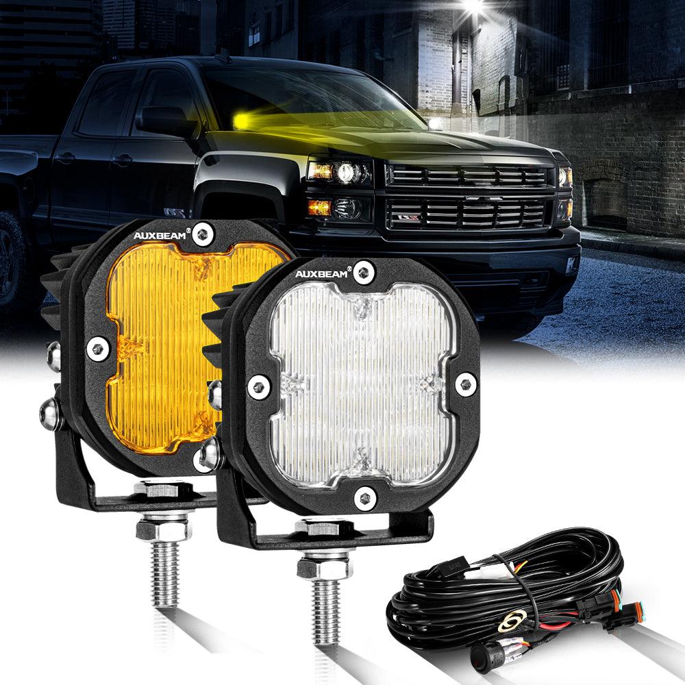 3 Inch 80W 9600LM LED Pods Lights White&Amber for CHEVROLET - Auxbeam  – éclairage LED auto