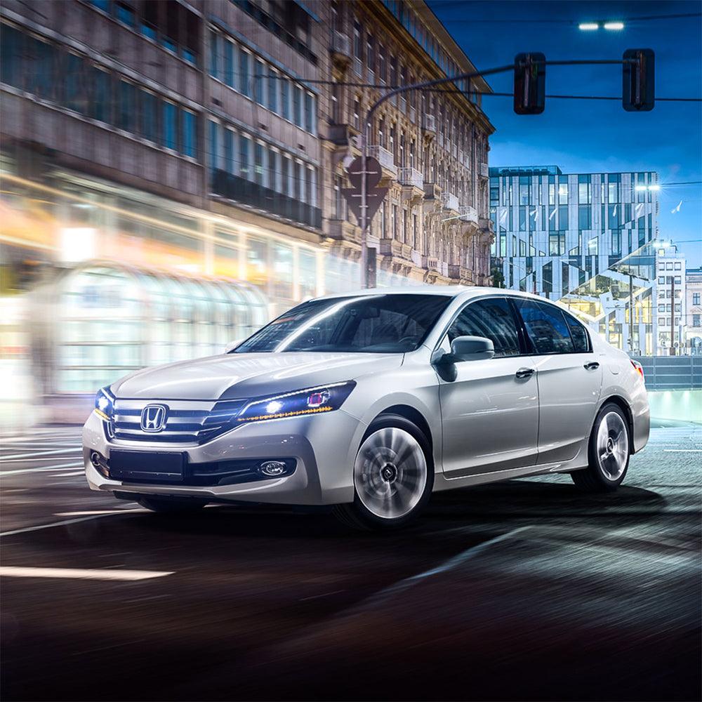 LED Headlight Assembly Projector Black For 2008-2012 Honda Accord 8th Gen Inspire US Type