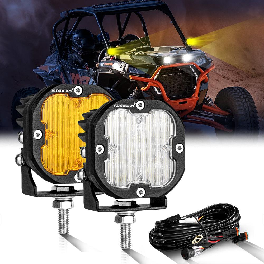 3 Inch 80W 9600LM LED Pods Lights White&Amber for ATV UTV SIDE BY SIDE 4X4 - Auxbeam  – éclairage LED auto