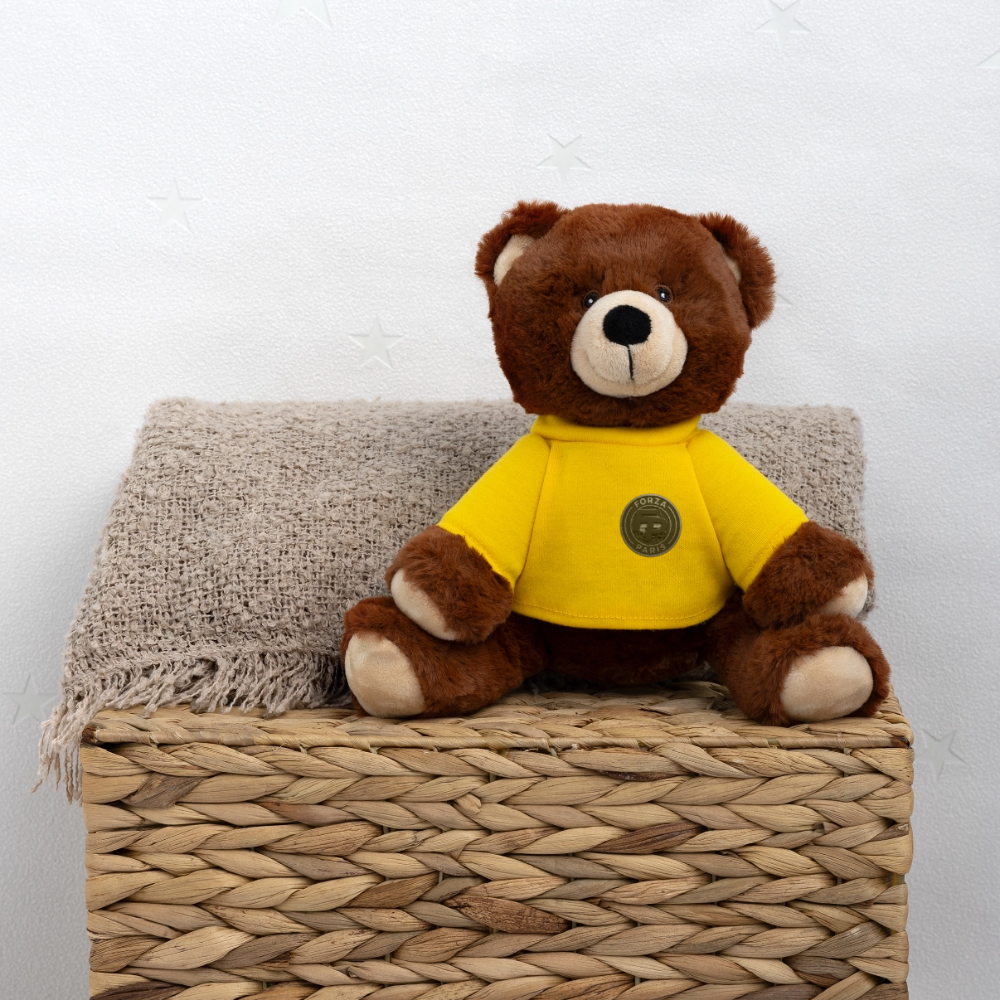 Nounours RecycelBär® marron - jaune soleil