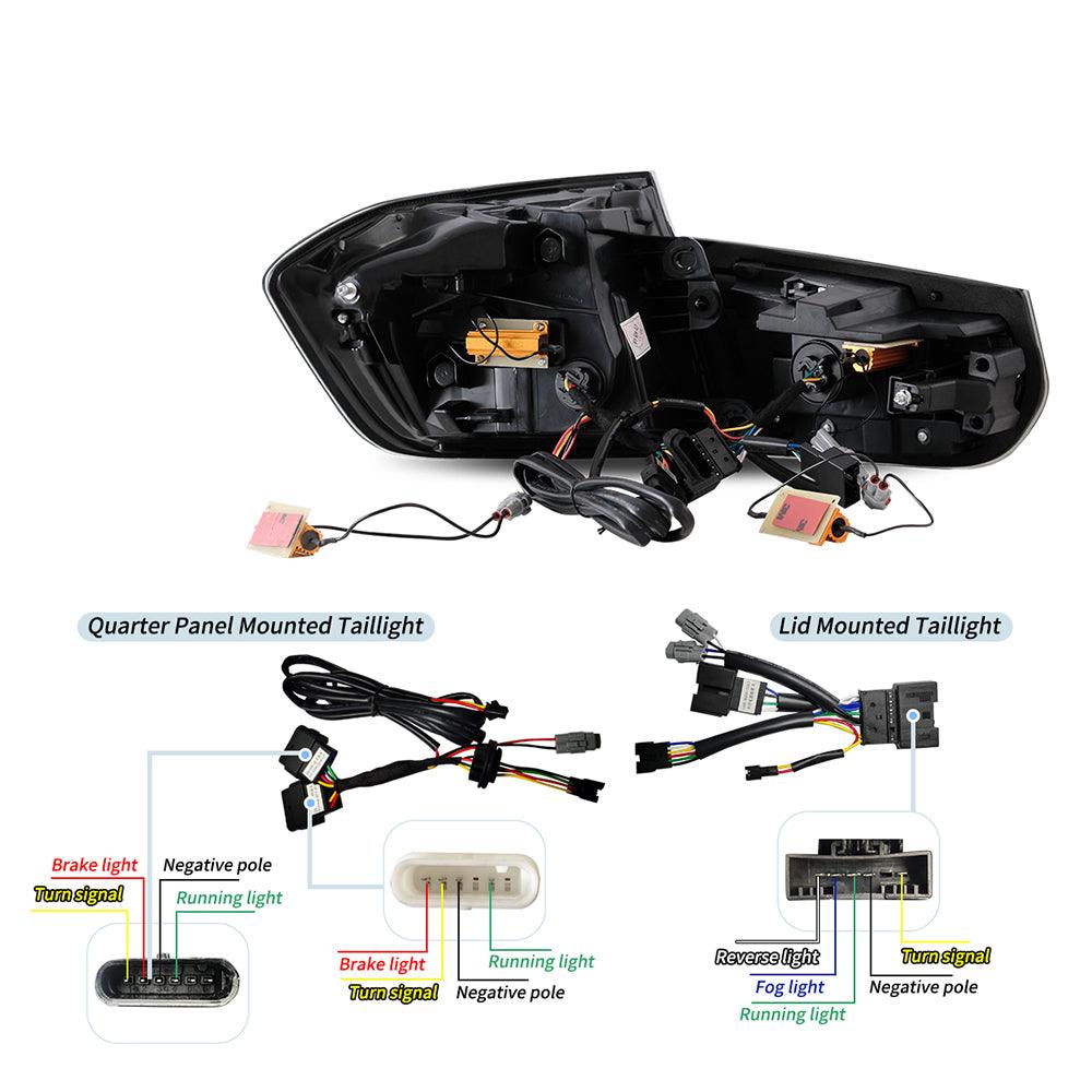 مجموعة مصابيح خلفية LED مع ضوء ترحيب ديناميكي (نمط GTS) لسيارة BMW الفئة الثالثة الجيل السادس (F30 F35 F80) موديلات 2012-2019