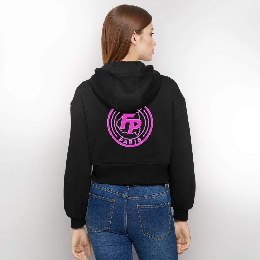 Veste à capuche courte oversize Femme - noir