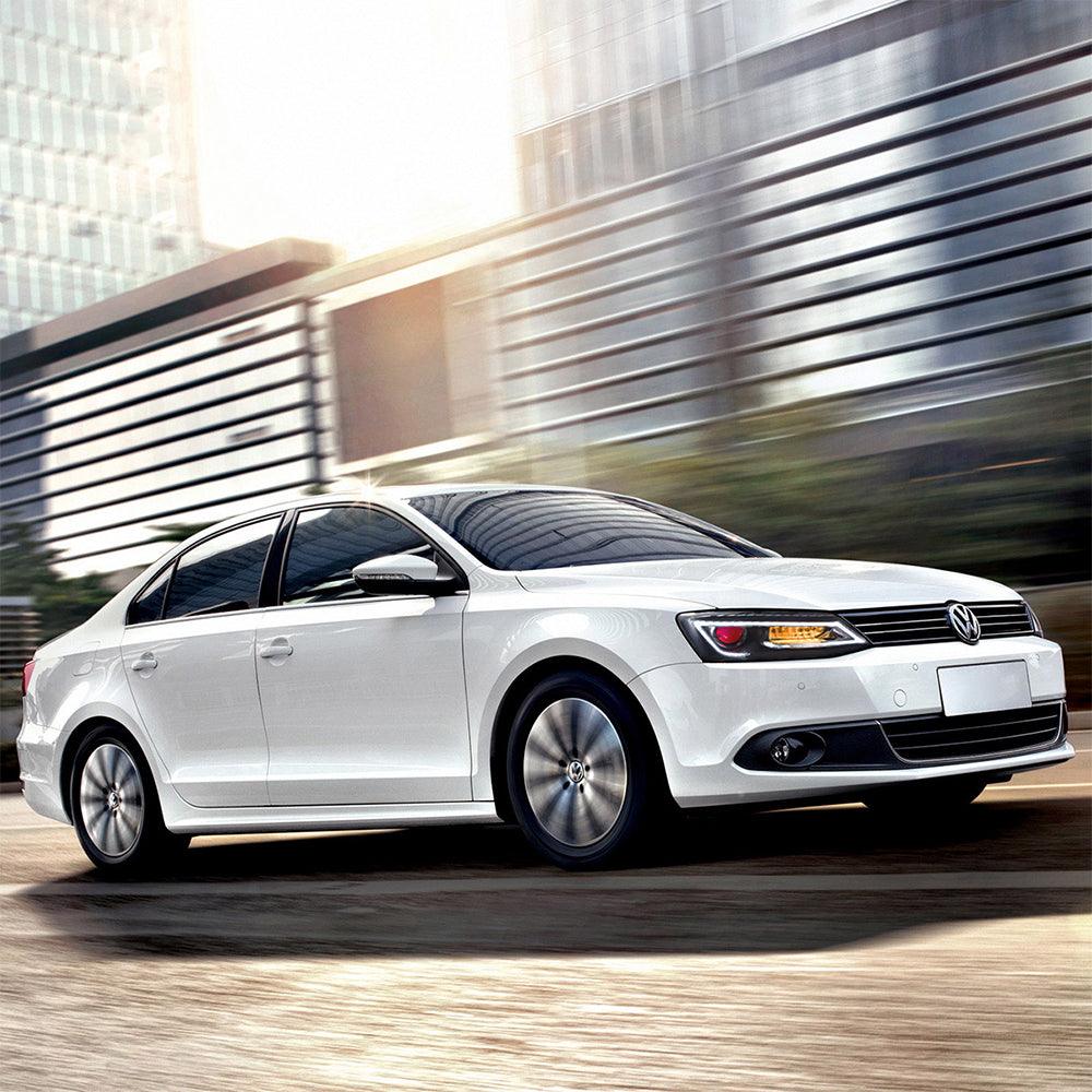 مجموعة مصابيح أمامية LED ثنائية الشعاع، سوداء اللون، لسيارة فولكس فاجن جيتا موديل 2010-2018