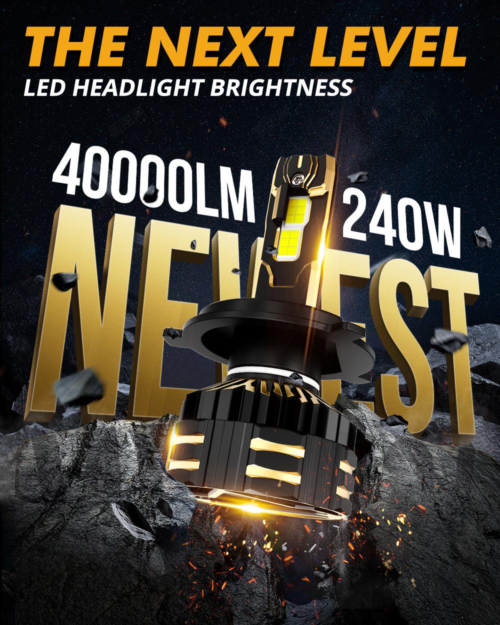 🆕H4 LED Headlight Bulbs 240W 40000LM GX-ULTRA Series 6500K Cool White | 2 Bulbs - Auxbeam  – éclairage LED auto