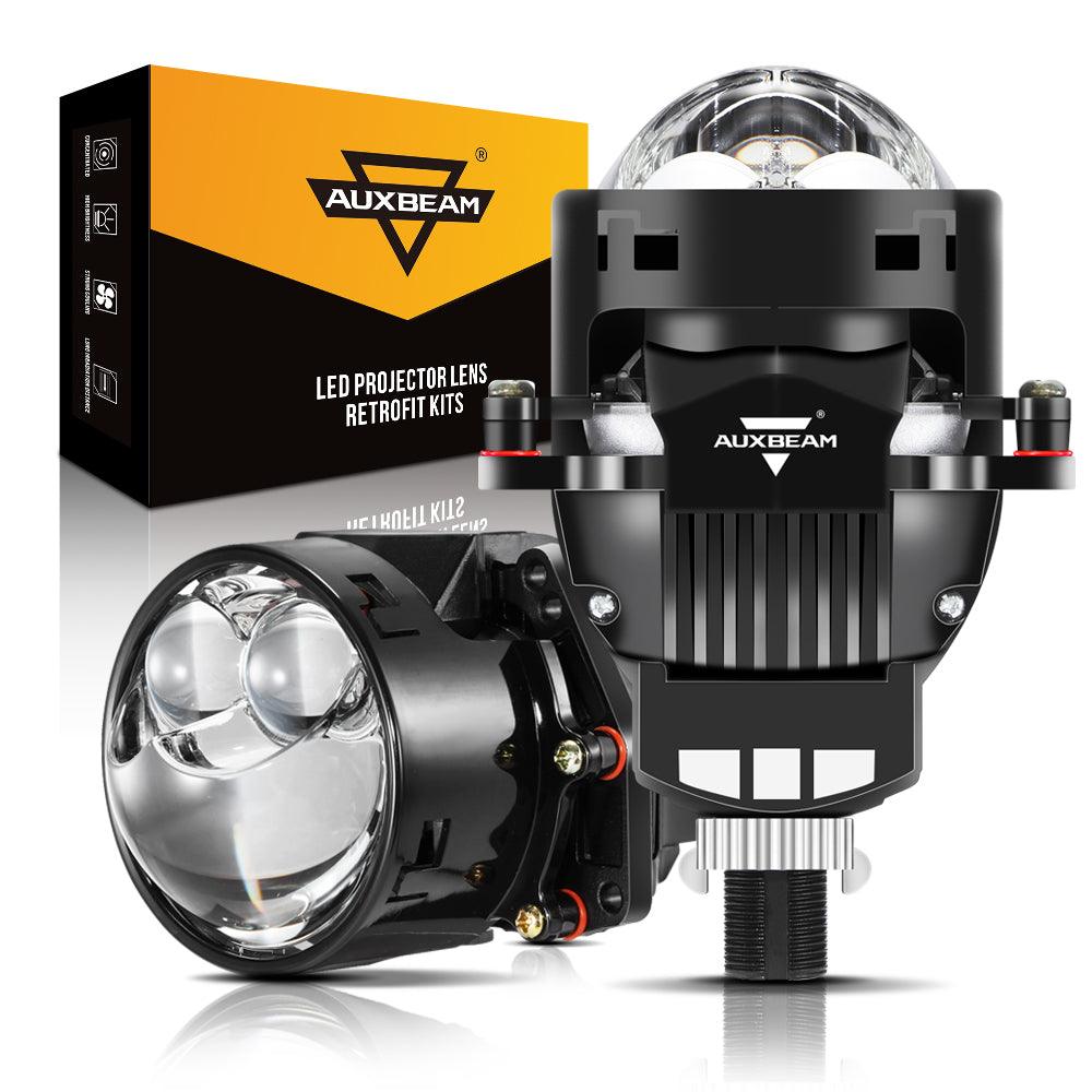 3 Inch 136W 6000K Double Hyperboloid Bi-LED Projector Lens Headlight Non-Destructive Installation Projector Lens for Car | 2PCS/Set