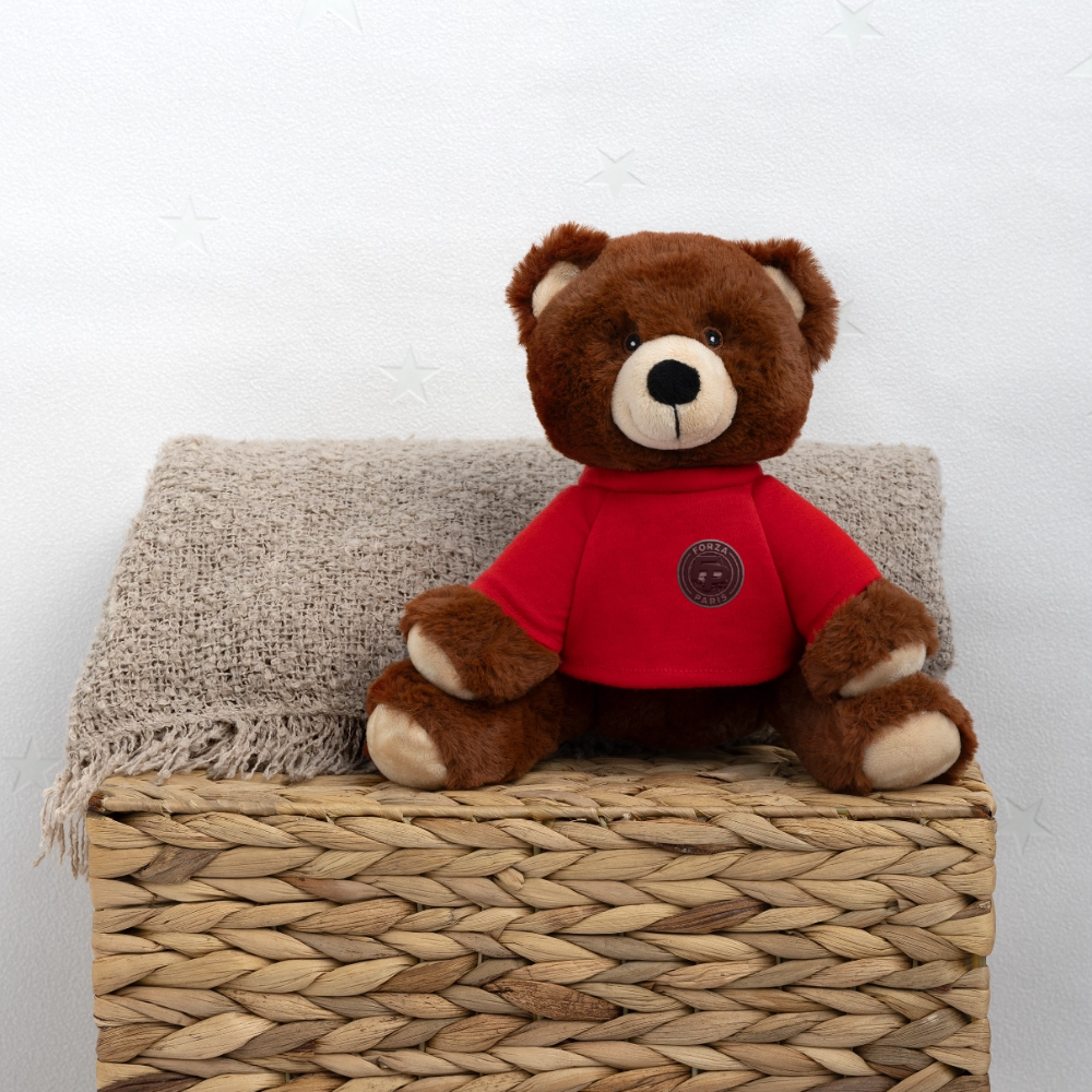 Nounours RecycelBär® marron - rouge