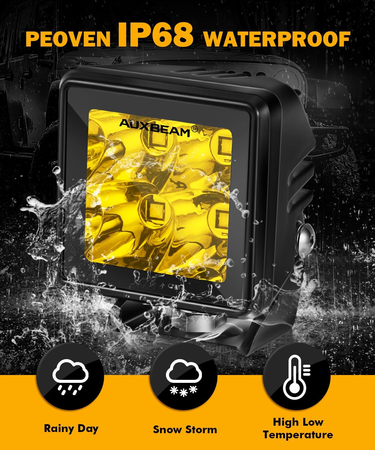 2 Inch 40W 4000LM LED Pod Amber Spot Offroad Light - Auxbeam  – éclairage LED auto