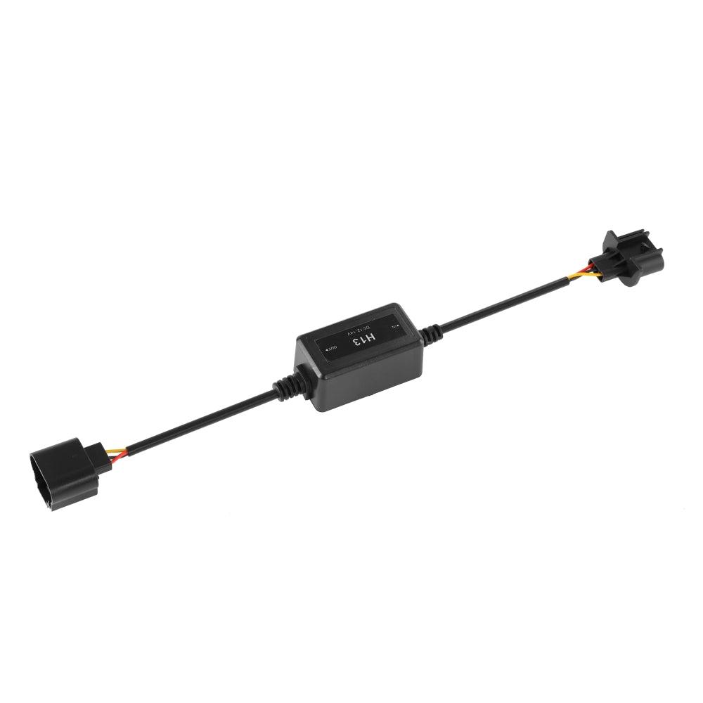 H13/9008 C10-MODEL Enhanced LED Headlight Bulbs Canbus Decoder Anti-Flicker Hyper Flash No Warning Harness Resistor Conversion Kit 2pcs/set