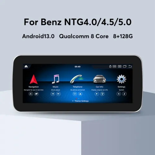 Interface Multimédia Auto 10.25" Android 13 Octa-Core 8G +128G pour BENZ NTG 4.0 4.5 5.0