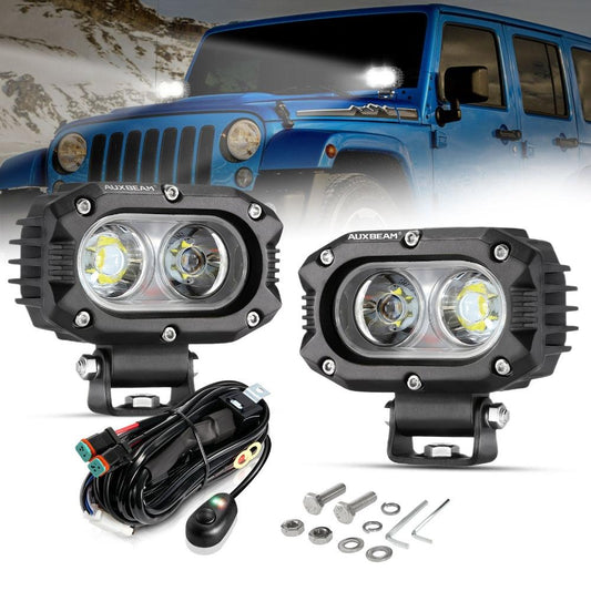 R4 Series | 4 Inch 60W Flood Beam LED Pods Light White Driving Light - Auxbeam  – éclairage LED auto