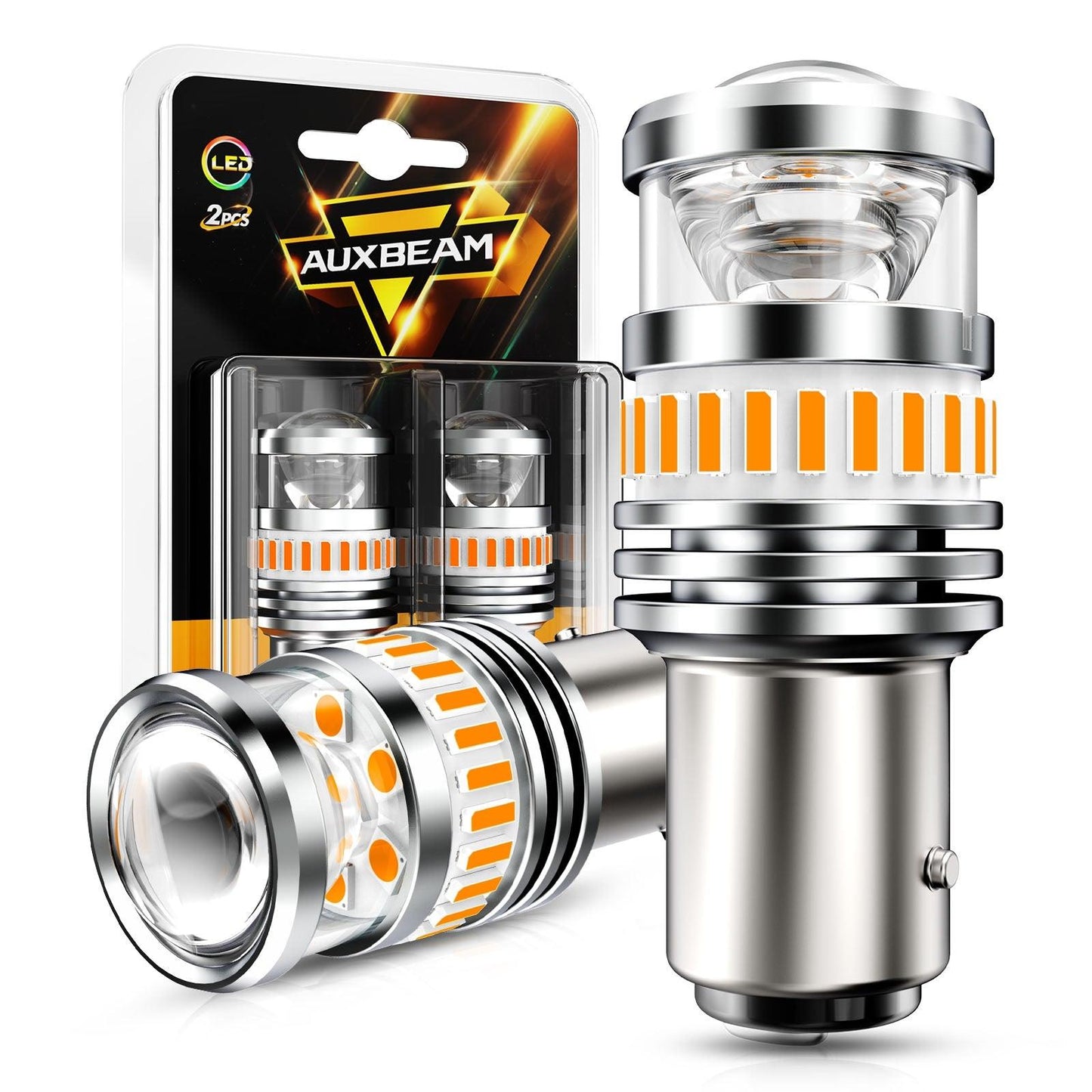1157 BAY15D LED Turn Signal Light Rear/Front, Side Maker Light Bulbs 11W 4000LM 3500K Amber B1 Series | 2 Bulbs