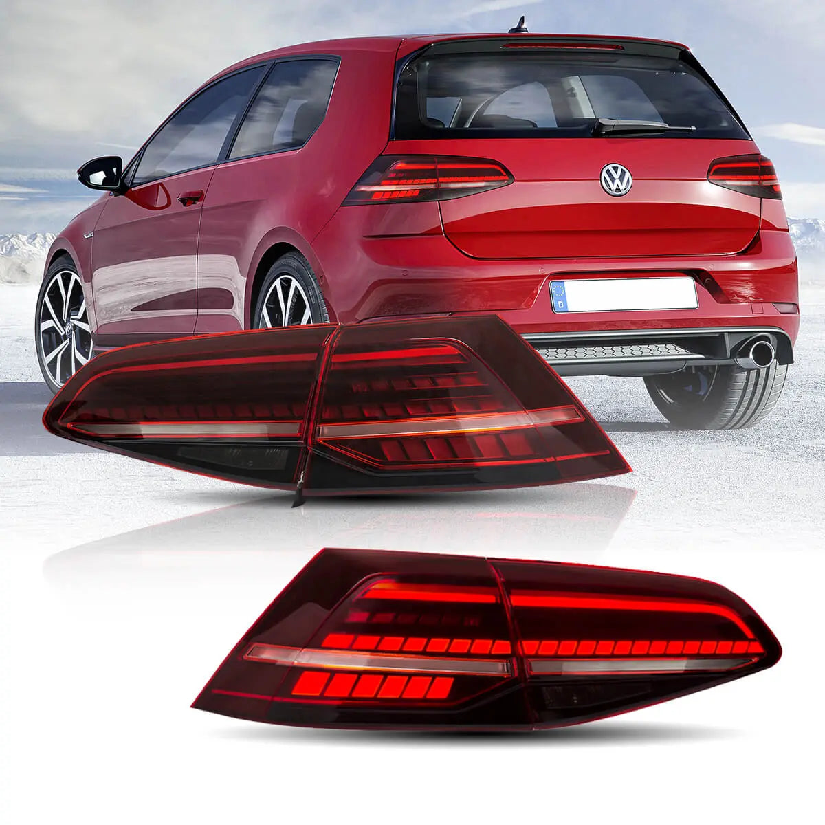LED Tail Light Assembly With Sequential Turn Signal For 2013-2021 Volkswagen Golf MK7 MK7.5 Hatchback