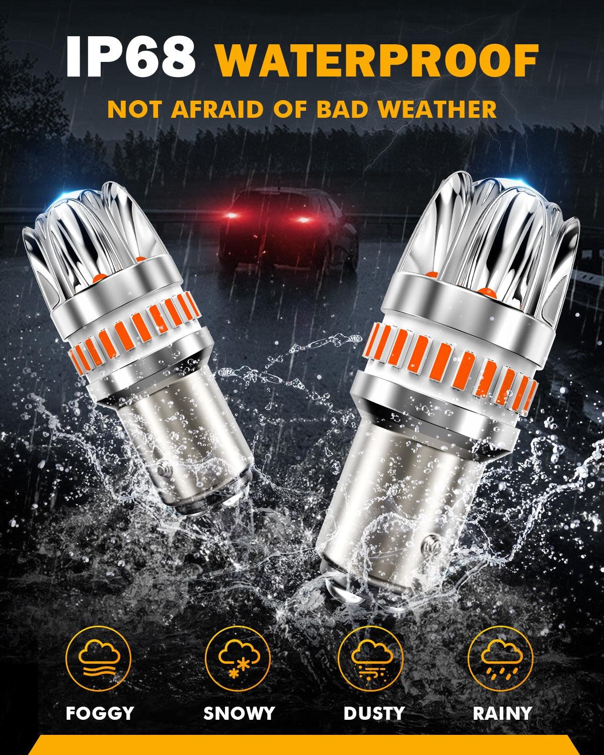 1157 BAY15D LED Brake/Tail Light Bulbs 14W 6000LM CAN-Bus Error Free Red Y2 Series | 2 Bulbs