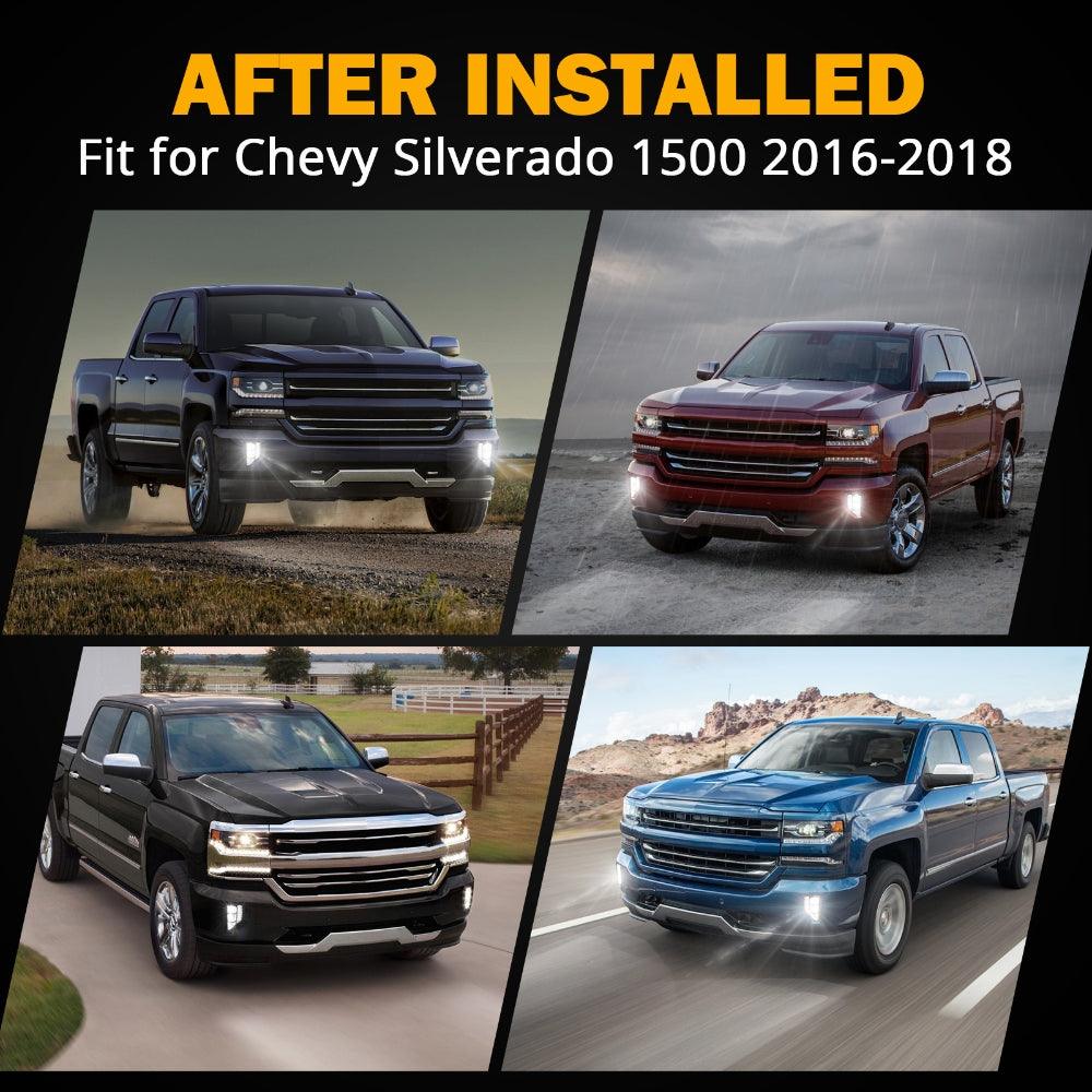 45W LED Fog Lights with DRL for 2016-2018 Chevy Silverado 1500