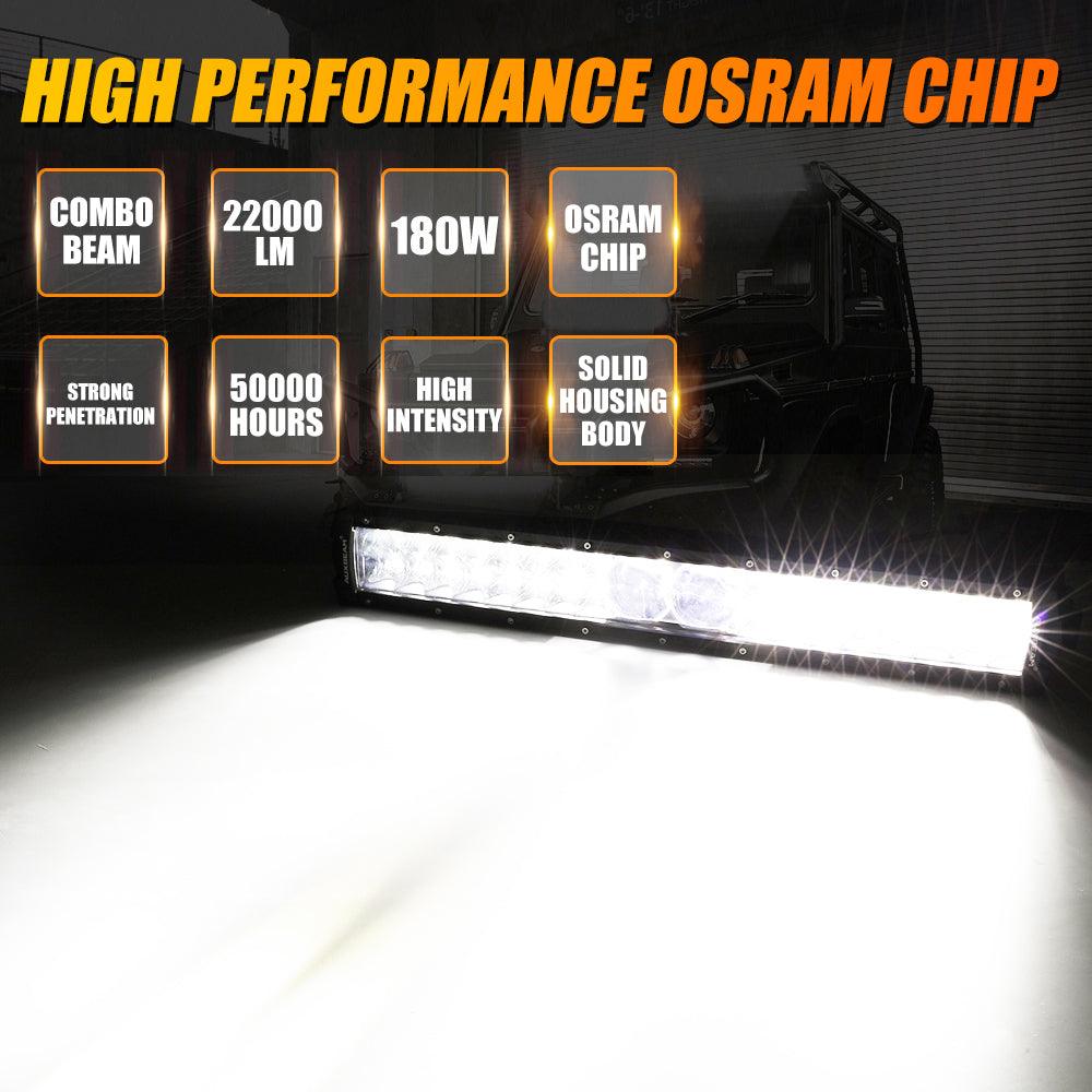 شريط إضاءة LED جديد مقاس 22 بوصة من سلسلة 5D-PRO بقوة 22000 لومن للطرق الوعرة