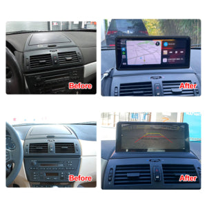 10.25″ Wireless CarPlay Android Auto For BMW X3 E83 2003-2010 Without Original Car Screen Multimedia Head Unit Bluetooth Intelligent System