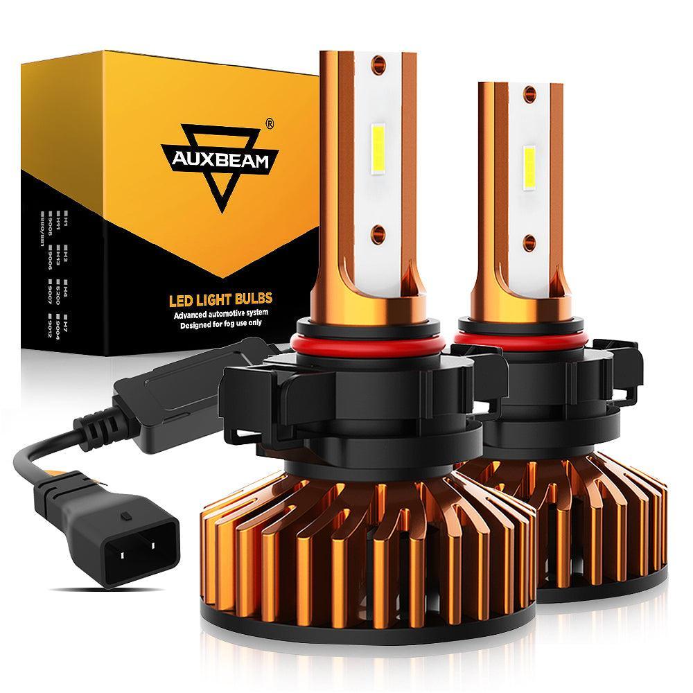 مصابيح أمامية LED 5202، 52 واط، 10000 لومن، سلسلة F2، حجم صغير، 6500 كلفن، لون أبيض بارد | 2 لمبة