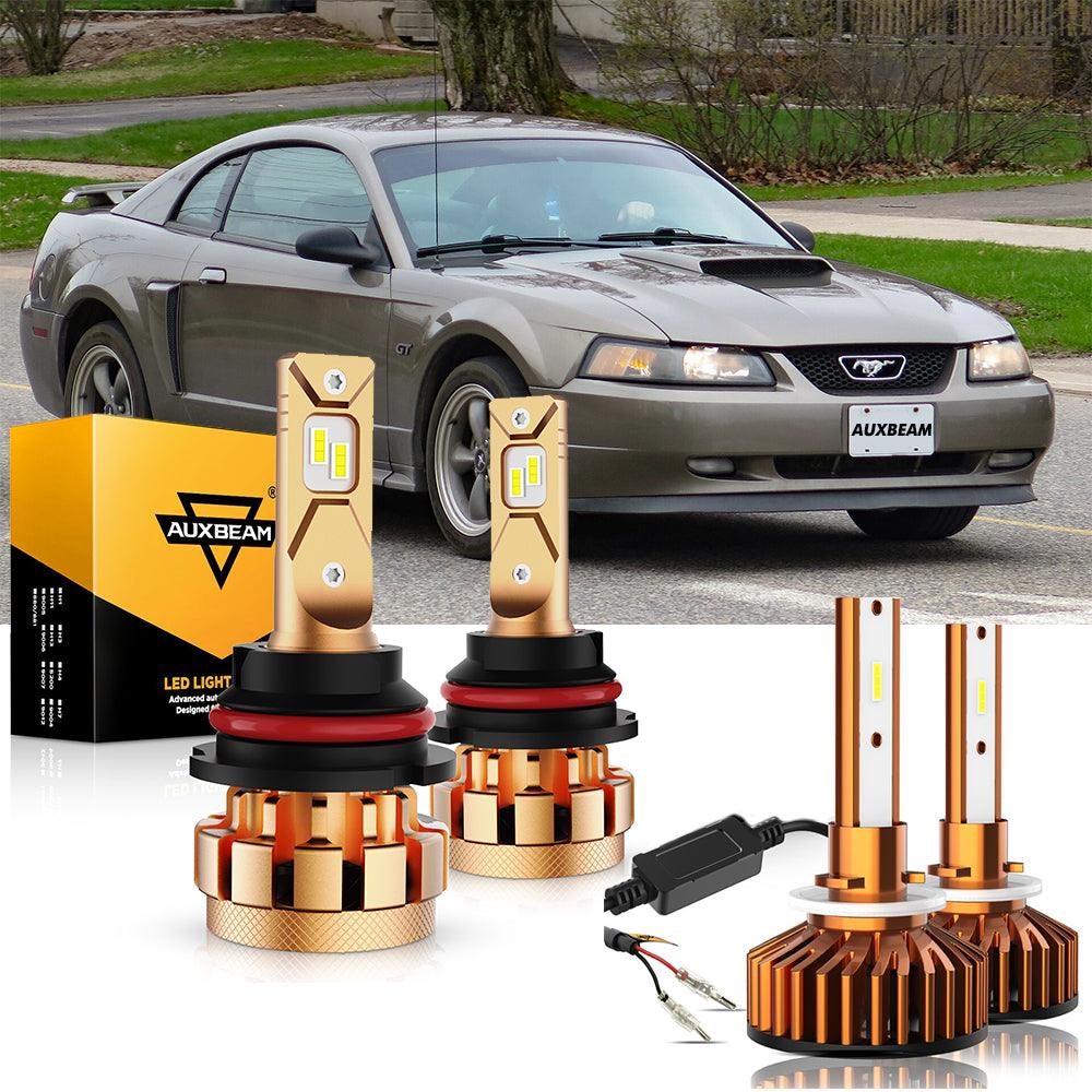 For 2000-2004 Ford Mustang F-16 Plus Series Built-in Canbus Automotive Grade 14000LM LED Light Bulbs High Low Beam Bundle - Auxbeam  – éclairage LED auto