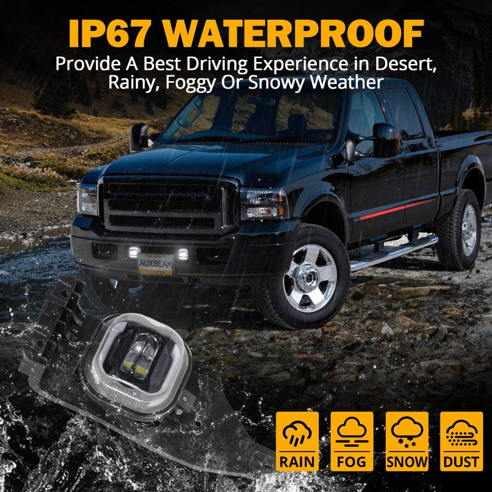 LED Fog Lights with White DRL &amp; Amber Turn Signals for FORD F250 F350 F450 F550 Super Duty 2005 2006 2007 