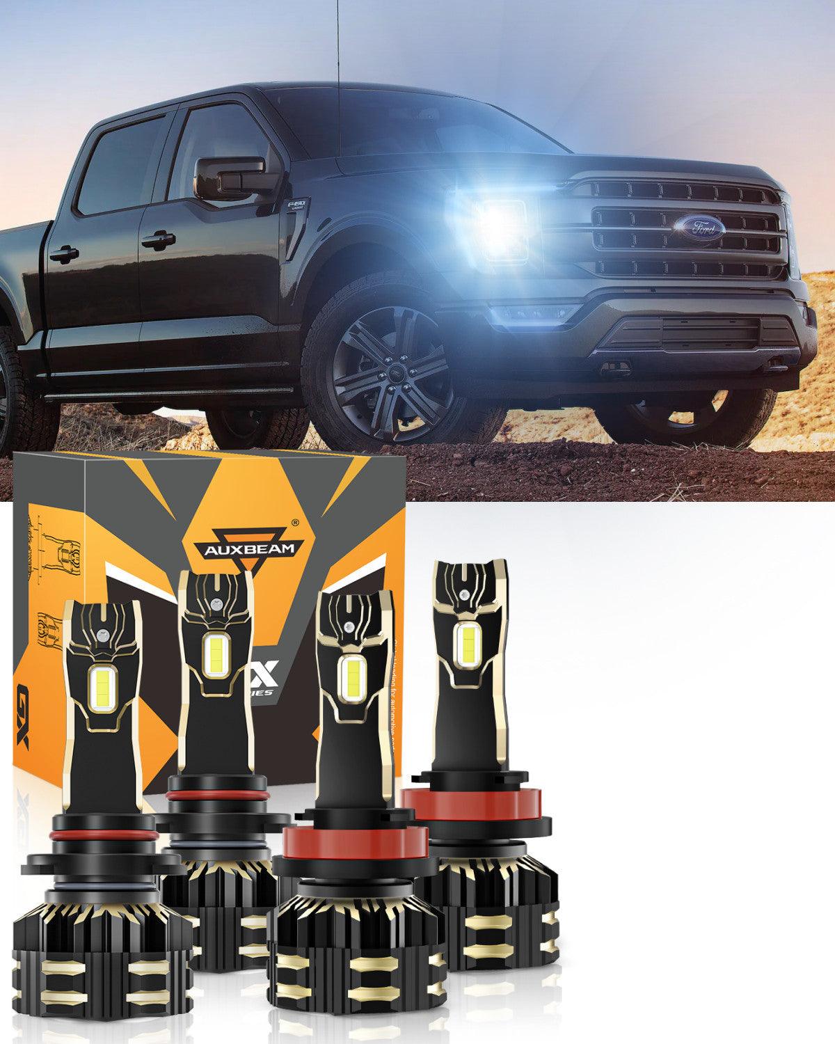 For 2021 Ford F-150 9005 H11 LED Headlight Bulbs Bundle - Auxbeam  – éclairage LED auto