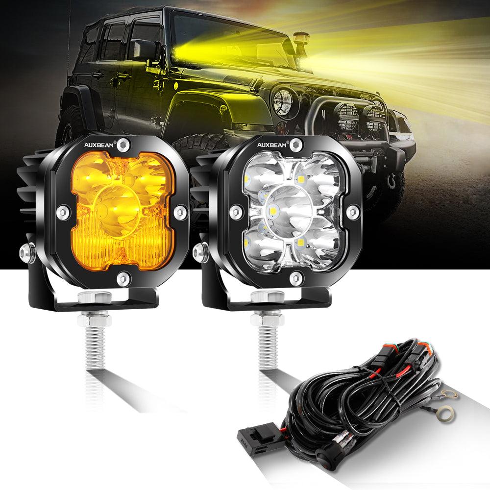 3 Inch 80W 9600LM LED Pods Lights White&Amber for JEEP - Auxbeam  – éclairage LED auto