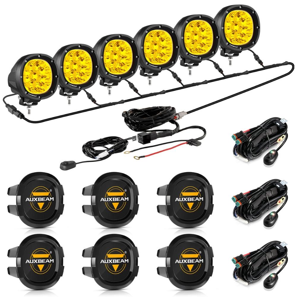 P4 Series | 4 Inch 90W Round LED Driving Lights Spot Amber Pod Lights - Auxbeam  – éclairage LED auto