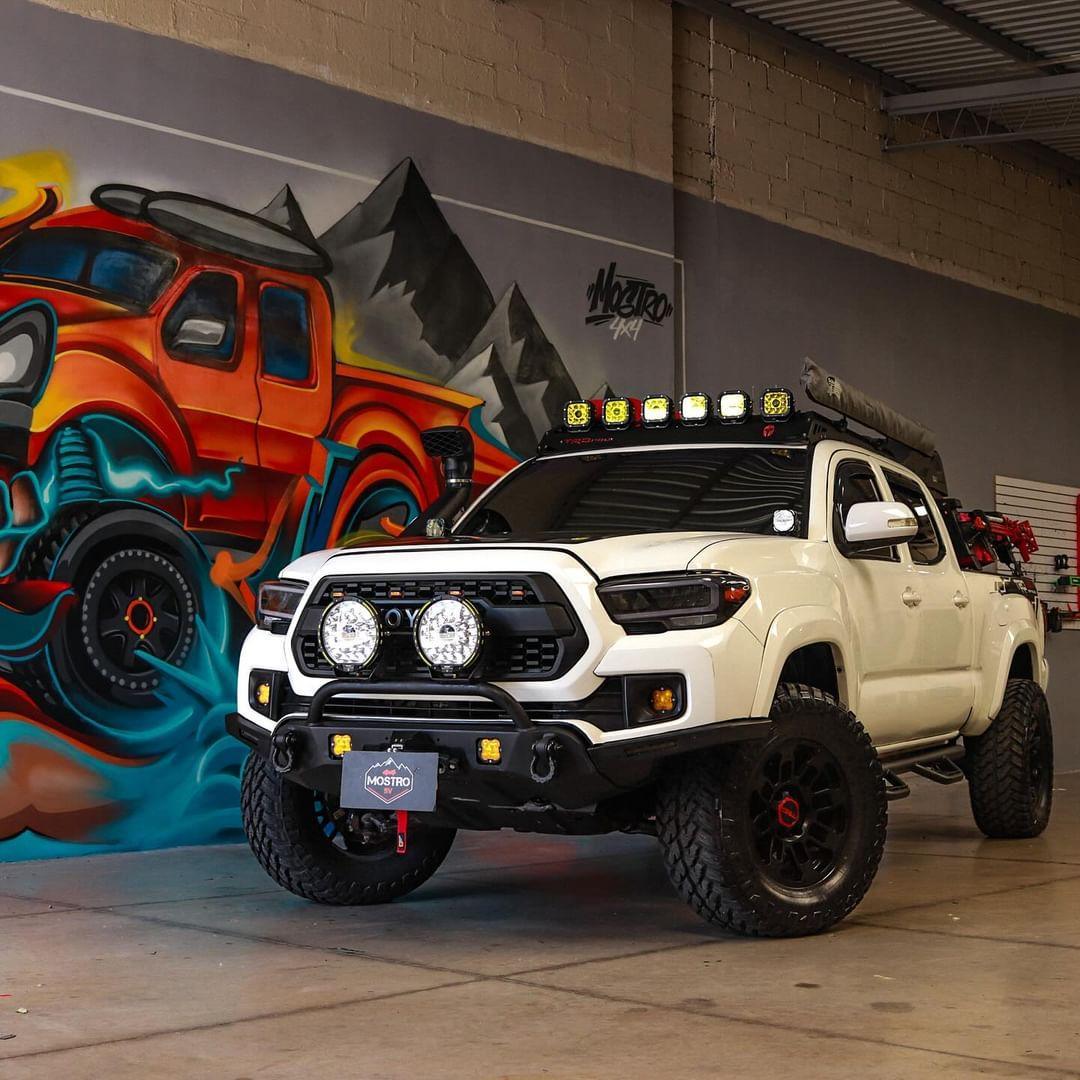 6 قطع من مصابيح LED بيضاء/كهرمانية مقاس 5 بوصات 110 وات مع تسخير الطاقة 