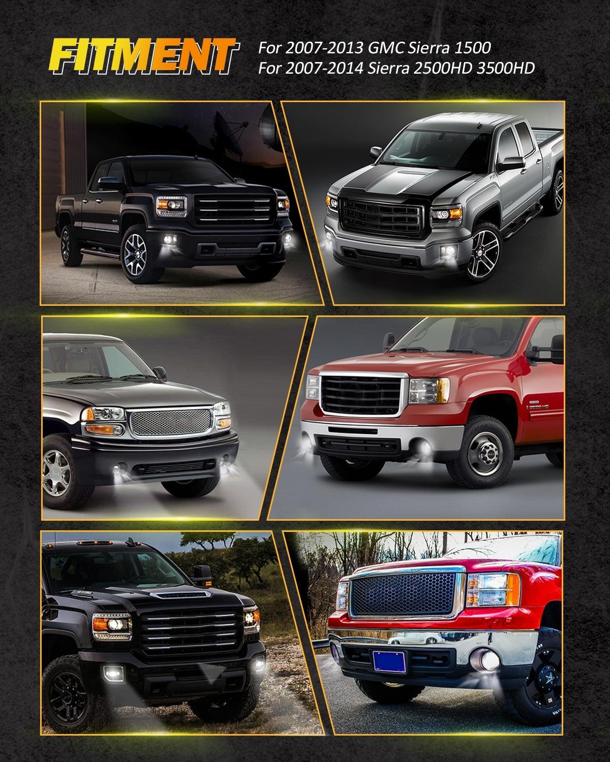 (قطعتان/مجموعة) مصابيح ضباب LED DOT بقوة 48 واط لسيارة GMC Sierra