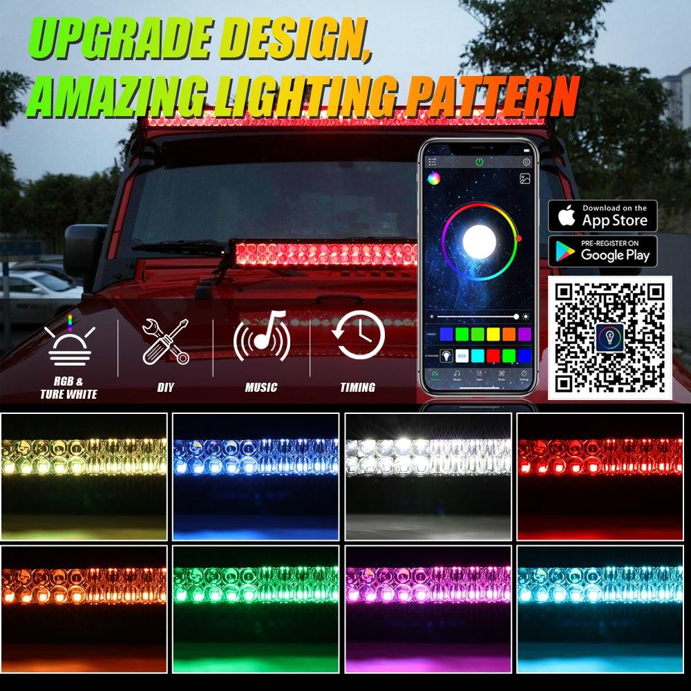 New 42 Inch V-PRO Series Straight RGBW Color Changing Off Road Led Light Bar