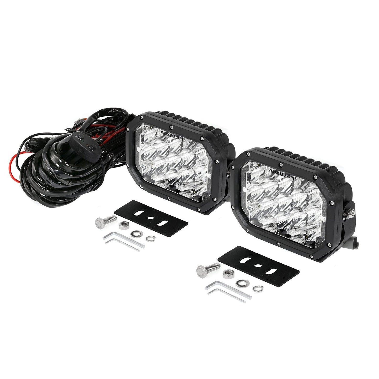 مصابيح قيادة LED مستطيلة مقاس 7 × 5 بوصة مع مصابيح نهارية بيضاء لمركبات ATV UTV جنبًا إلى جنب 4X4