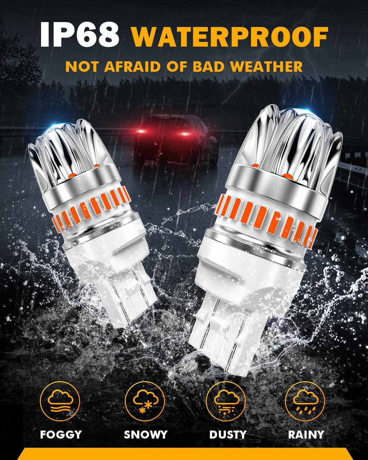 T20 7443 7440 LED Brake/Tail Light Bulbs 14W 6000LM CAN-Bus Error Free Red Y2 Series | 2 Bulbs