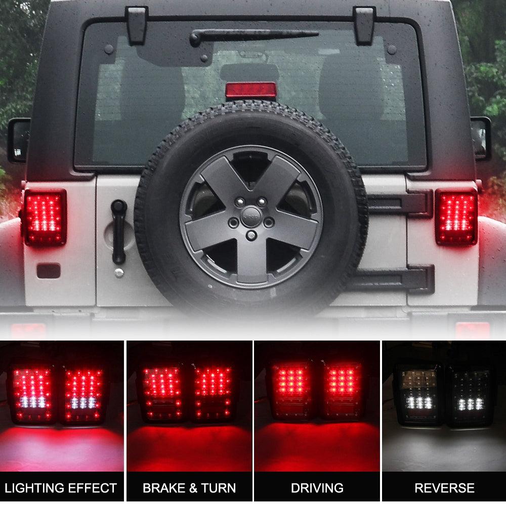 Feux Arrière LED Pour Jeep Wrangler JK 2007-2017 Version Américaine
