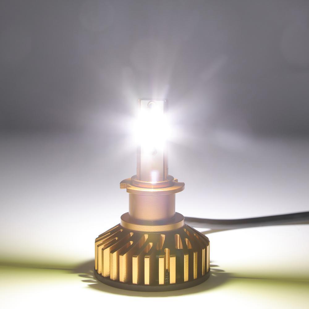 مصابيح أمامية LED H3، 52 واط، 10000 لومن، سلسلة F2، حجم صغير، 6500 كلفن، أبيض بارد | 2 لمبة