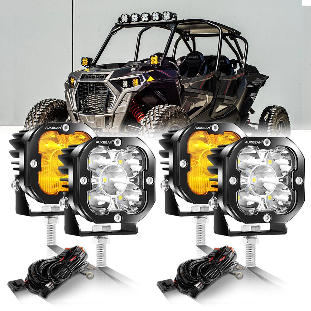 3 Inch 80W 9600LM LED Pods Lights White&Amber for ATV UTV SIDE BY SIDE 4X4 - Auxbeam  – éclairage LED auto
