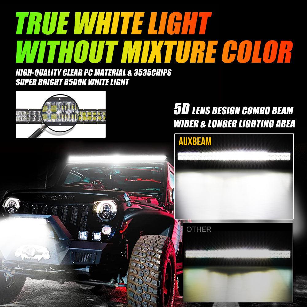 New 32 Inch V-PRO Series Straight RGBW Color Changing Off Road Led Light Bar for ATV UTV SIDE BY SIDES