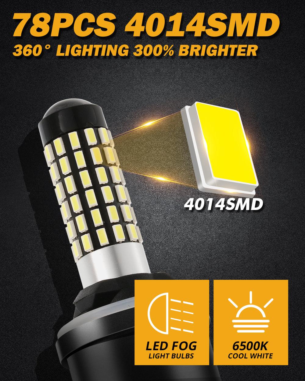 880 885 890 899 892 893 مصابيح LED للضباب/الإضاءة النهارية 6 وات 2000 مل 6500 كلفن أبيض | 2 مصباح