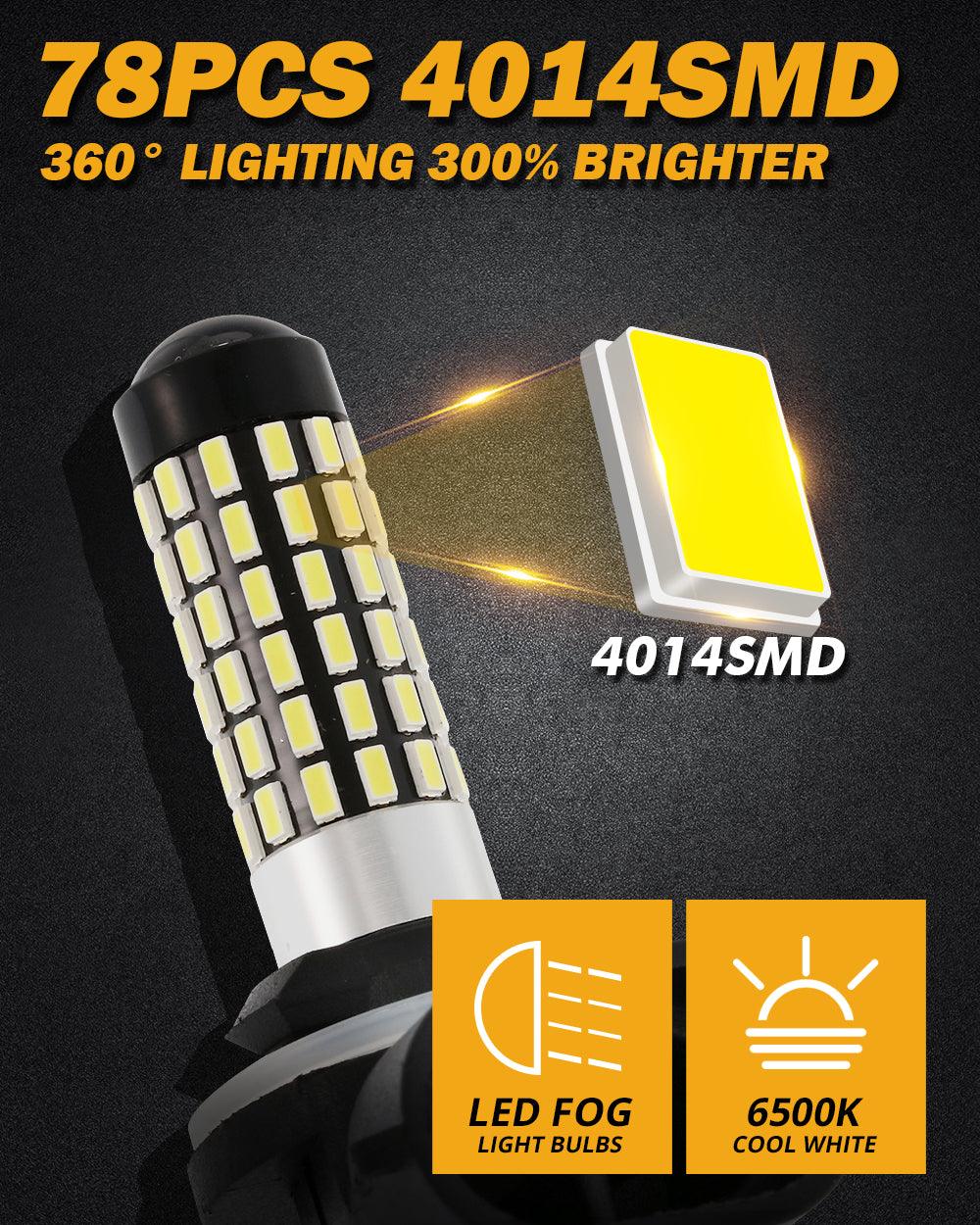 881 886 889 894 896 898 مصابيح LED للضباب/الإضاءة النهارية 6 وات 2000 مل 6500 كلفن أبيض | 2 مصباح