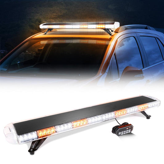 47 Inch Rooftop Strobe Flashing Light Bar with Mounting Brackets 20 Flashing Modes Emergency Safety Warning Caution Beacon Lights