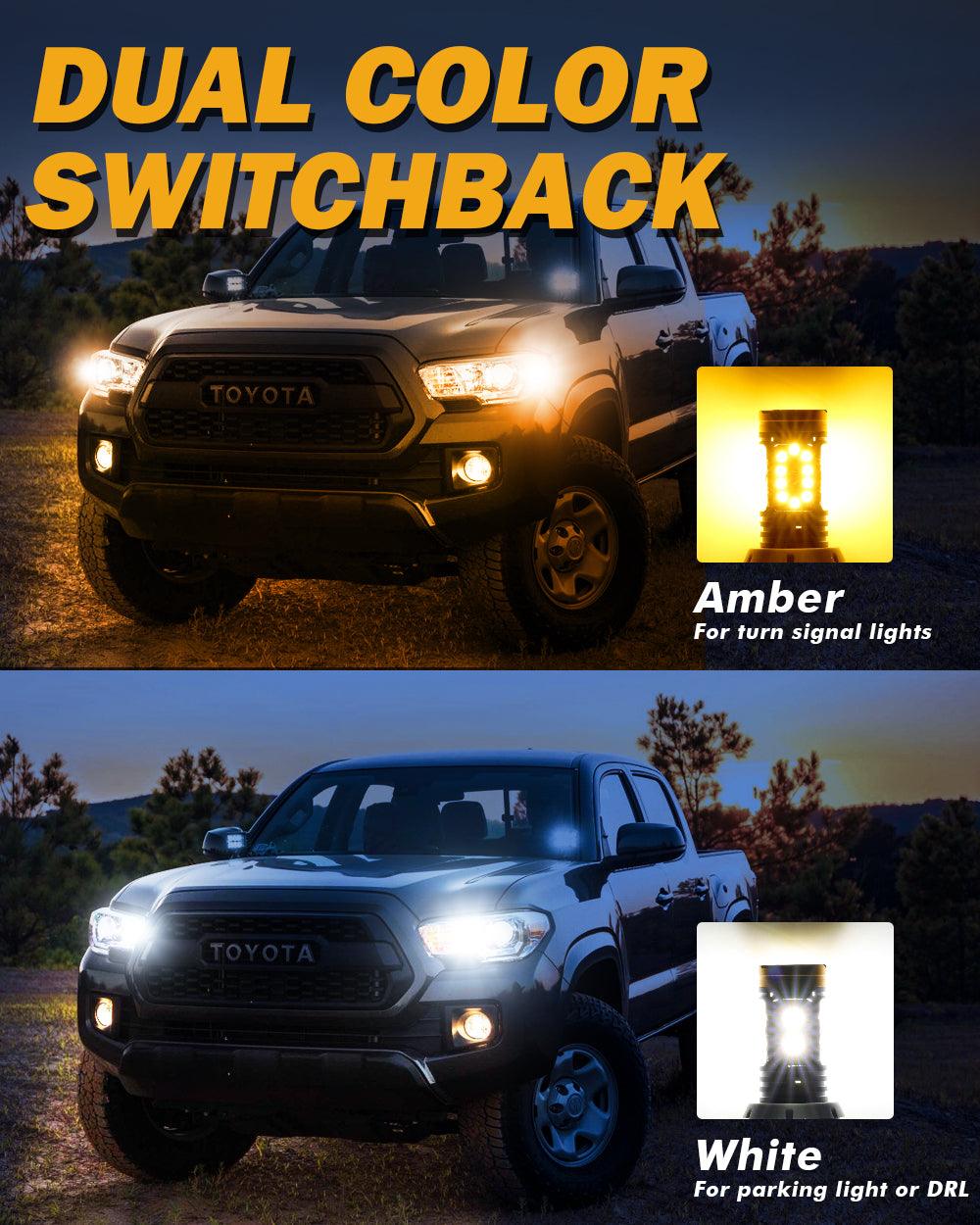 🆕T20 7443 7440 LED Front Turn Signal & DRL Light Bulbs 800% High Brightness CAN-Bus Error Free Dual Color Switchback White & Amber B31 Series | 2 Bulbs