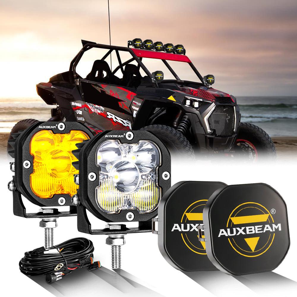 3 Inch 80W 9600LM LED Pods Lights White&Amber for ATV UTV SIDE BY SIDE 4X4 - Auxbeam  – éclairage LED auto