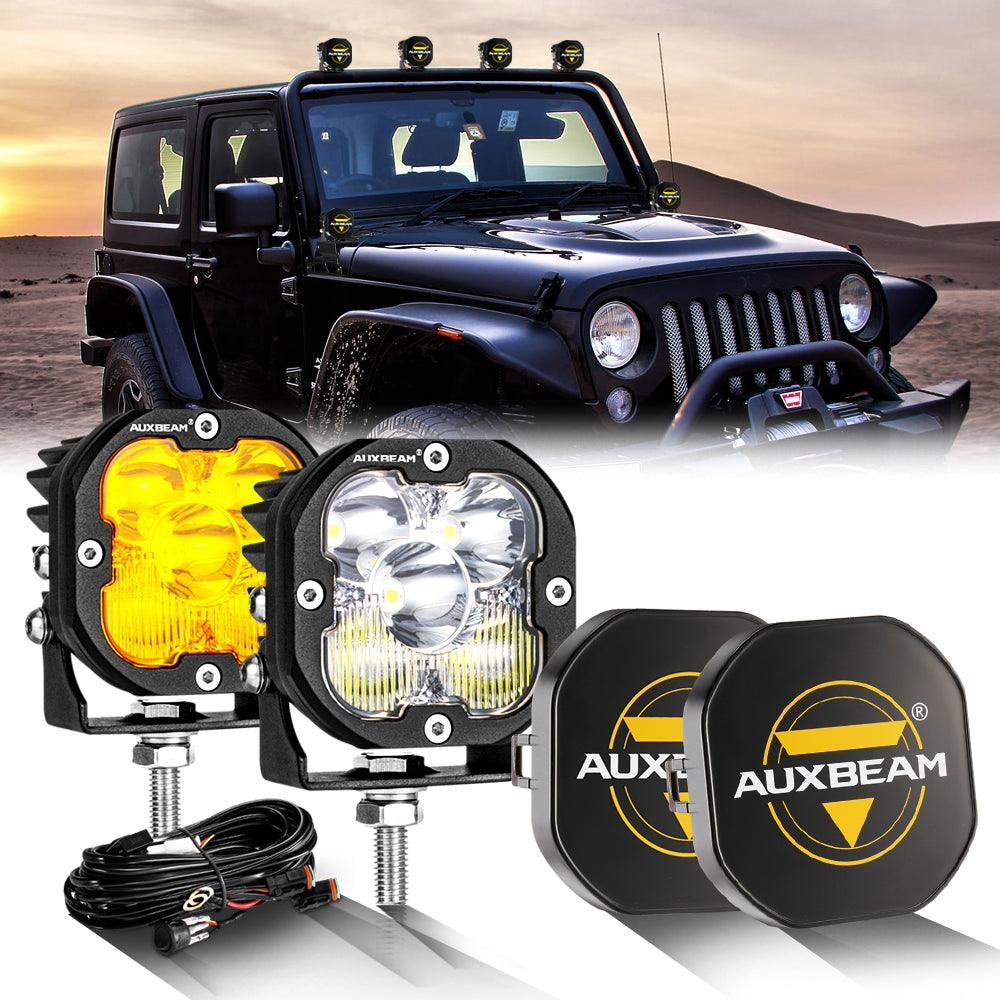 3 Inch 80W 9600LM LED Pods Lights White&Amber for JEEP - Auxbeam  – éclairage LED auto