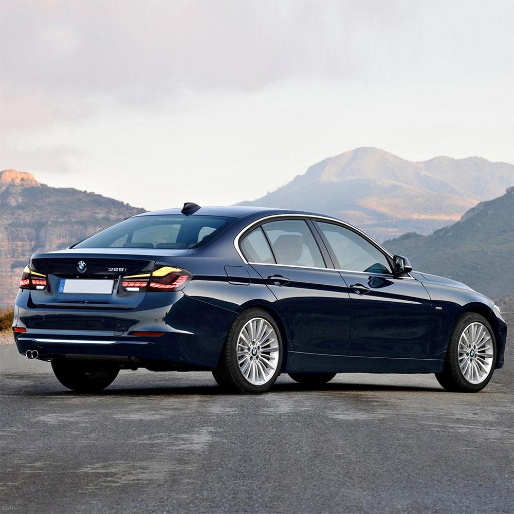 مجموعة مصابيح خلفية LED مع إشارة انعطاف متسلسلة باللون الكهرماني لسيارة BMW الفئة الثالثة الجيل السادس (F30 F35 F80) موديلات 2012-2019