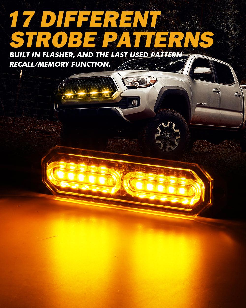 (4 قطع/مجموعة) 12 مصباح LED للطوارئ مثبت على السطح لمصابيح ستروب للشاحنات والمركبات والسيارات الرباعية والشاحنات الصغيرة 